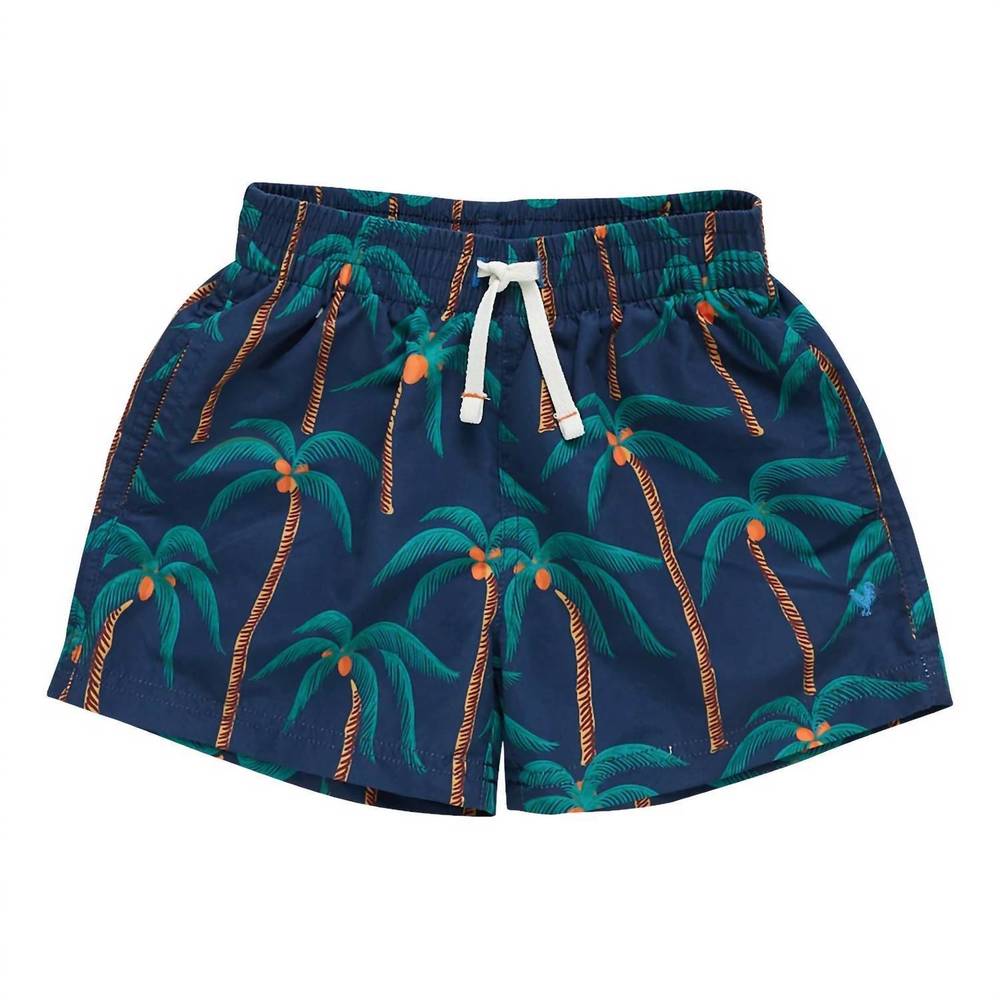 NEW PINK CHICKEN men's palm tree swim shorts in navy